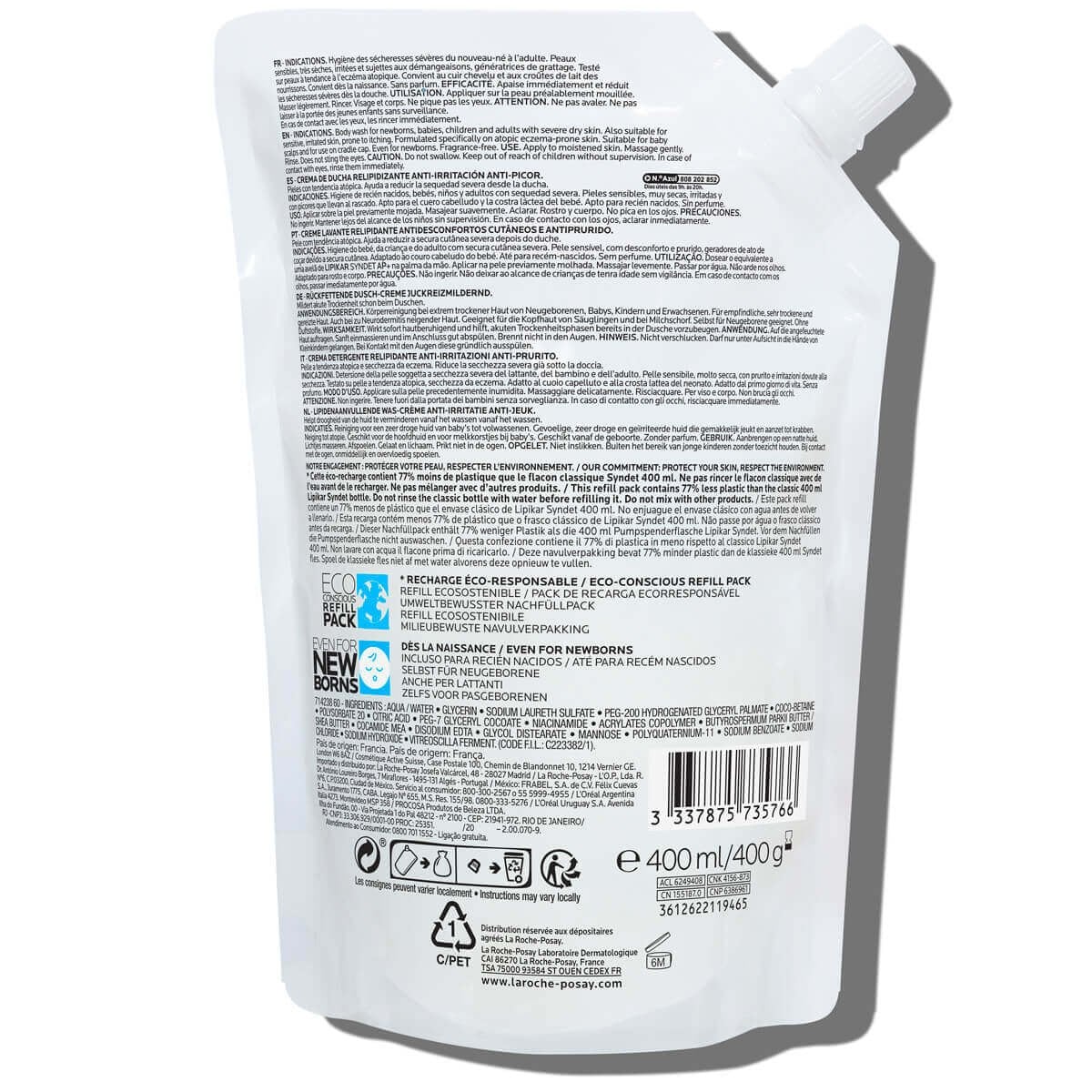 LaRochePosay-Product-Eczema-Lipikar-Eco-conscious-Refill-SyndetAP-400ml-3337875735766-BSS